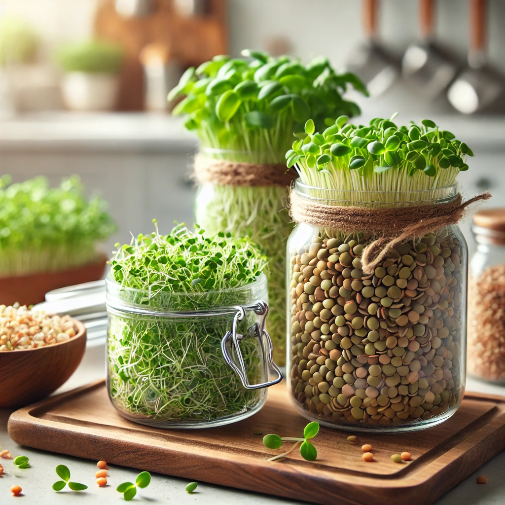 Descubre cómo cultivar germinados en casa como alfalfa y lentejas. Aprende sobre sus beneficios nutricionales, crecimiento rápido y usos en la cocina para una alimentación saludable y sostenible